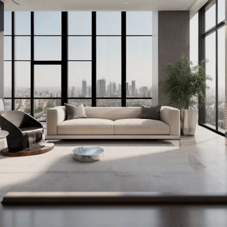 غرفة معيشة أنيقة في شقة فاخرة